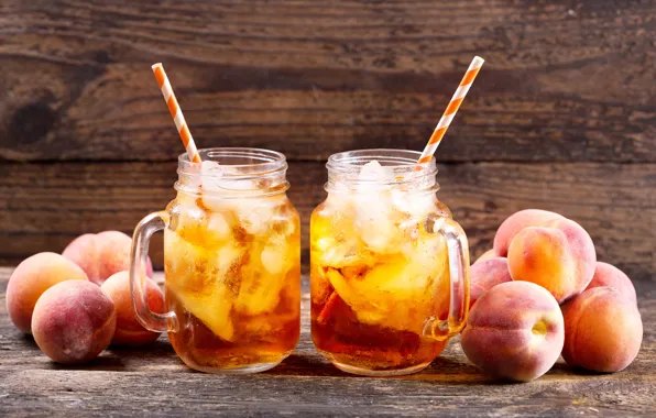 Ice, ice, drink, mugs, peach, tube, tea