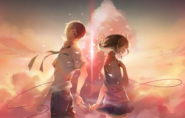 Girl, anime, art, guy, two, Kimi no VA On
