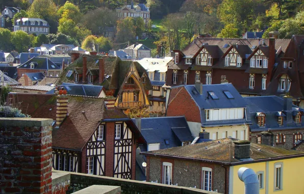 Picture the city, France, Home, Roof, France, town, Etretat, Étretat