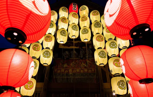 Kyoto, glowing flashlights, Kyoto City, Minamikannonyama, Minamikannion, illuminated lanterns