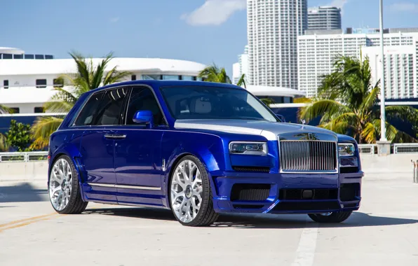 Picture Rolls Royce, Blue, SUV, Silver, Cullinan