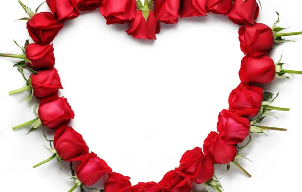 Romance, heart, roses, red, Red, Design, Roses, Heart