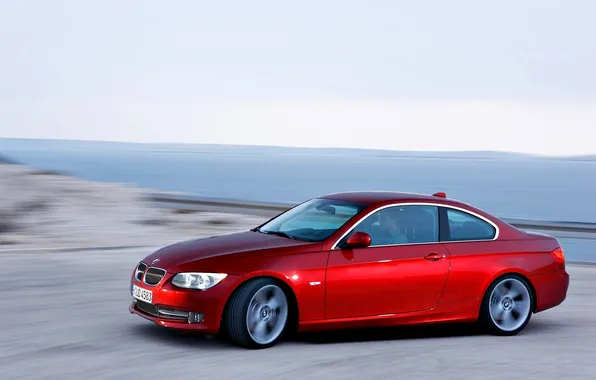Picture Red, Auto, BMW, Turn, BMW, Sedan, 3 Series, In Motion