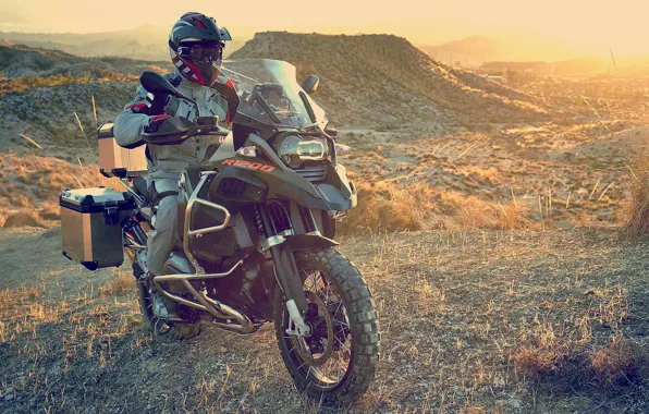 Sunset, BMW, Savannah, Africa, equipment, South Africa, cross, R1200GS