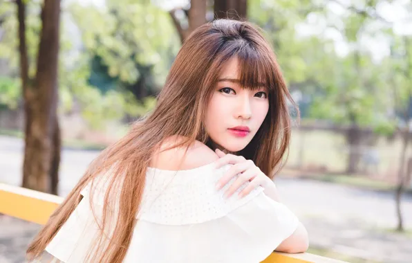 Picture portrait, look, girl, background, long-haired, face, Asian