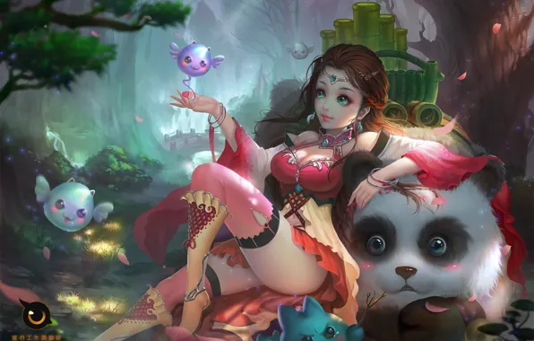 The game, art, Panda, pet, Jiangshan