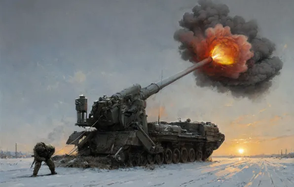 Picture Winter, Snow, War, Soldiers, Russia, Art, Ukraine, Shot