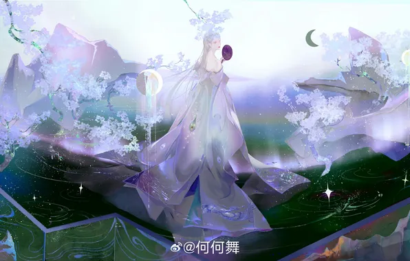 Girl, patterns, tenderness, art, China, goddess, virgin, The celestial