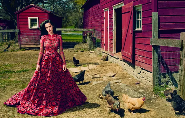 Picture dress, brunette, Katy Perry, Katy Perry, singer, photoshoot, Vogue