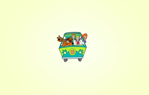 Machine, flower, dog, minimalism, Scooby-Doo, Scooby-Doo, Fred, Velma