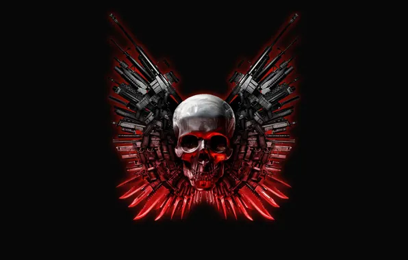 Picture weapons, skull, The Expendables