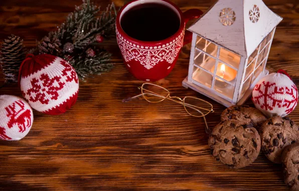 Decoration, New Year, Christmas, fire, fireplace, Christmas, cup, Xmas