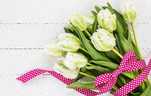 Flowers, bouquet, tape, tulips, white, white, wood, flowers