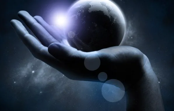 The universe, Hand, Earth