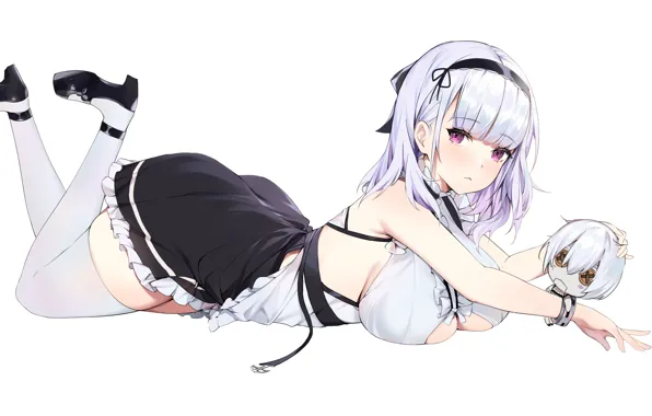 Girl, sexy, cleavage, long hair, dress, boobs, anime, beautiful