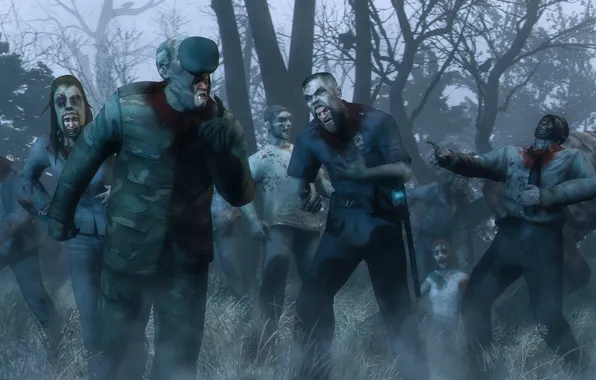 Picture costume, zombies, disguise, Francis, Zoey, valve, joke, left 4 dead
