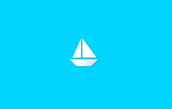 The ocean, Sea, Minimalism, Blue, White, Ship, Sailboat, Windows