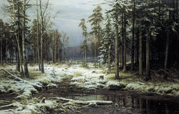 Picture, Shishkin, The first snow