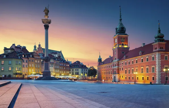 Area, Poland, Warsaw, column, Royal Palace