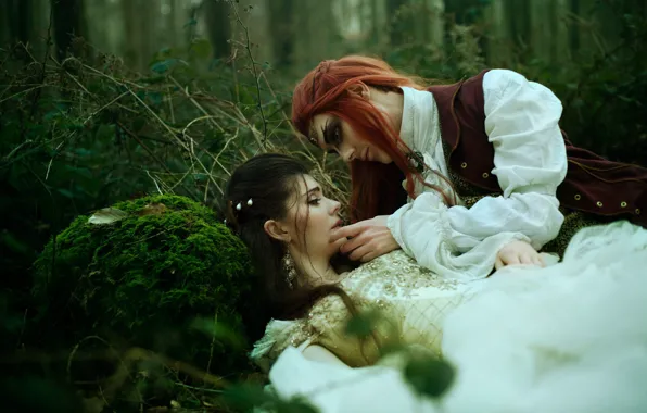 Wallpaper girl, love, guy, in the woods