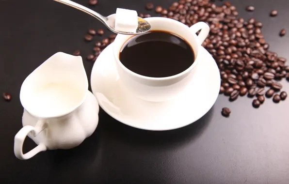 Picture grain, Coffee, milk, sugar lump