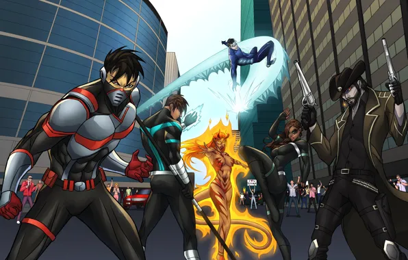 The city, comics, characters, superheroes