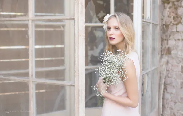 Picture look, girl, flowers, Dorota Gorecka, Patricia Iwanska