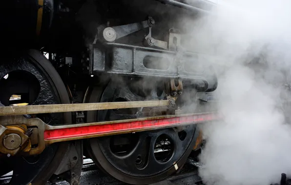 Smoke, rails, the engine, Train