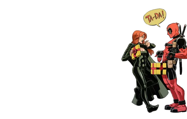 Gift, Deadpool, Marvel, Deadpool, surprise, Wade Wilson, Marvel, Jean Grey
