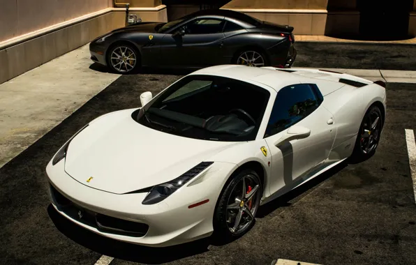 White, black, Ferrari, white, california, Ferrari, black, 458