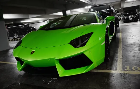 Picture car, green, green, Lamborghini, LP700-4, Aventador, Lamborghini, aventador