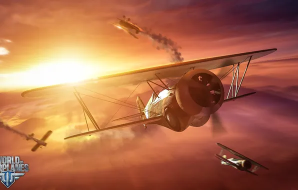 The sun, the plane, aviation, air, MMO, Wargaming.net, World of Warplanes, WoWp