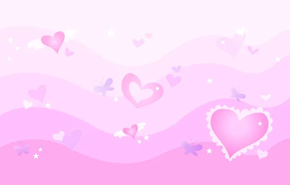 Picture butterfly, heart, vector, postcard, Valentine's Day