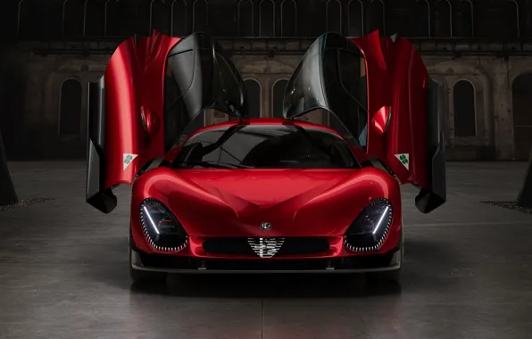 Picture Alfa Romeo, butterfly doors, 2023, Alfa Romeo 33 Stradale, 33 Road