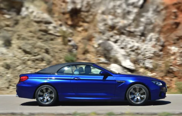 Picture Auto, Blue, BMW, Machine, Convertible, Side view, In Motion
