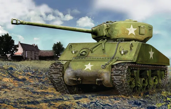 USA, Tank, M4 Sherman, The second World war, Armor, M4A2(76)W