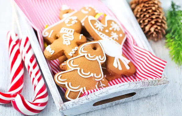Decoration, tree, New Year, cookies, Christmas, cinnamon, happy, Christmas