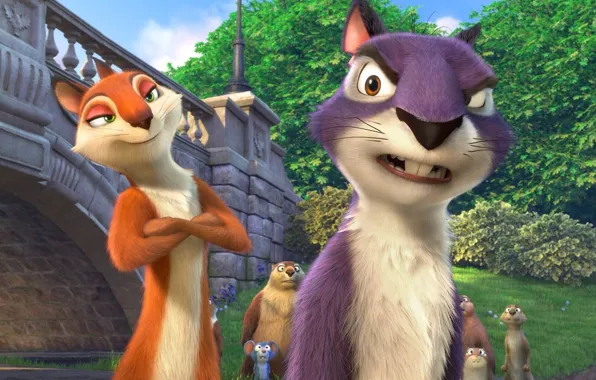 Picture animals, cartoon, characters, The Nut Job 2