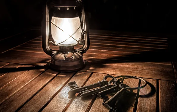Picture background, lamp, keys