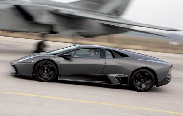 Black, fighter, Lamborghini Reventon