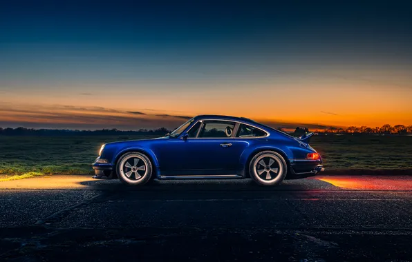 Porsche, sunset, singer, dls