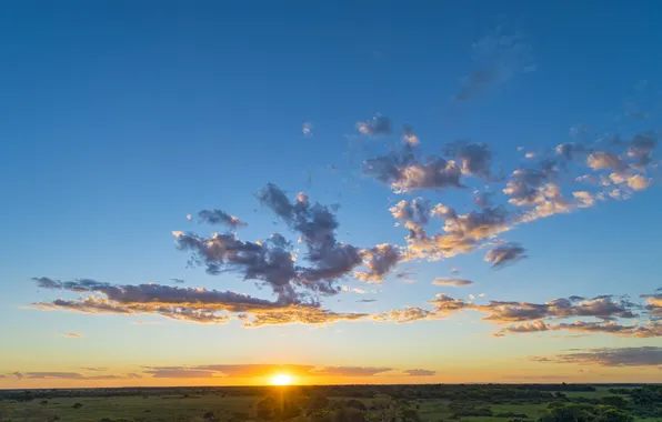 Picture clouds, sunset, expanse