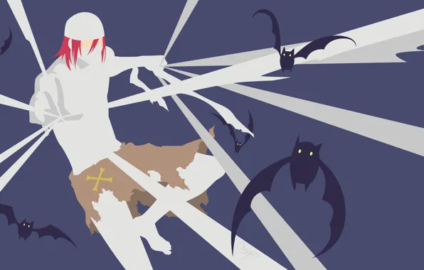Guy, bats, Bleach, Bleach, bandages, minimalism