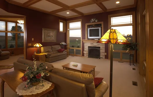Design, style, living room, interior, fireplace