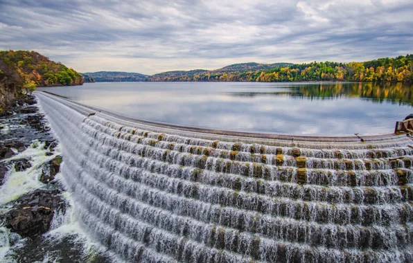 Autumn, Beauty, River, Waterwall