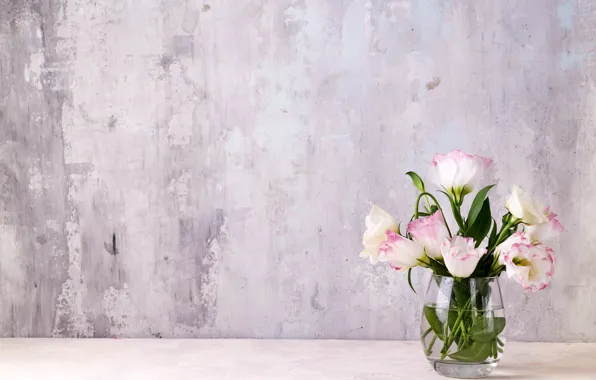 Flowers, bouquet, vase, eustoma