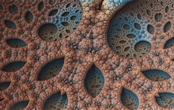 Curls, fractal, brown, 3D graphics