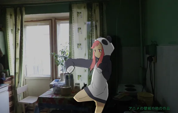 Girl, room, anime, kitchen, girl, anime, madskillz