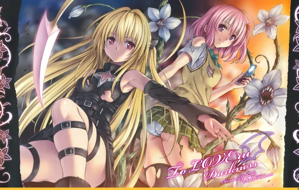 Girls, anime, art, Golden darkness, love and darkness trouble, To Love-Ru