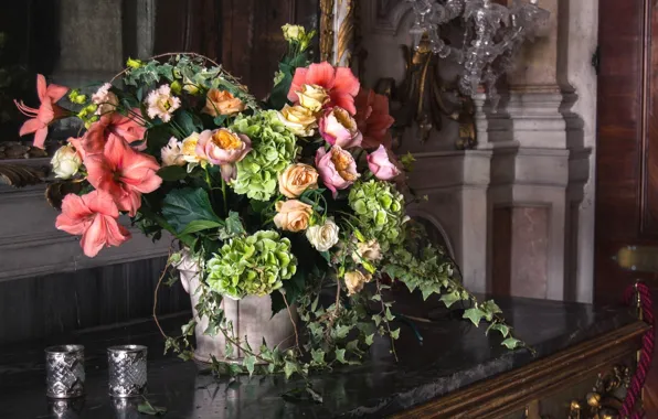 Flower, nature, life, flowers, bouquet, mirror, still